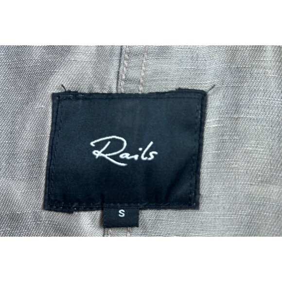 Rails Maverick Utility Jacket Sage Camo Womens Small Oversized Fit Linen Blend - Picture 4 of 12